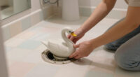 She Used A Ceramic Swan To Hide This Major Bathroom Eyesore