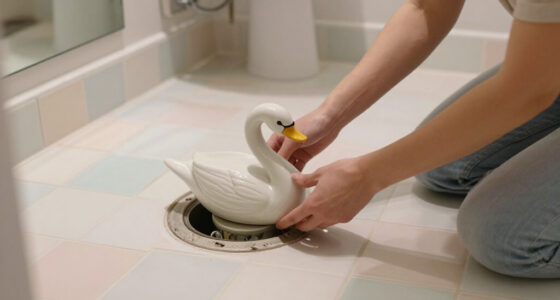She Used A Ceramic Swan To Hide This Major Bathroom Eyesore