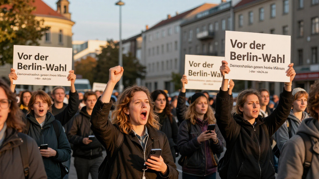 Berlin Protest Against High Rents Before Election