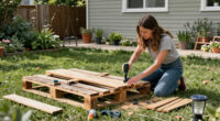 Woman Upcycles Old Wood Pallets Into A Backyard Showpiece With An Impressive DIY
